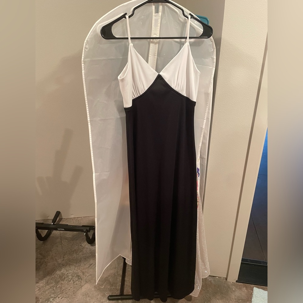 Simple black and white dress